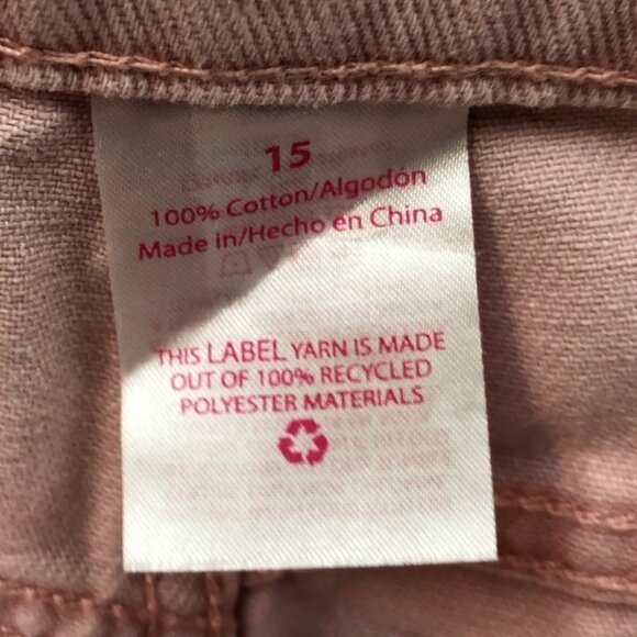 No Boundaries Slim Straight Crop Jeans Pink Sze 15 Super High Rise Cotton Casual - Picture 4 of 14